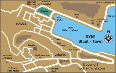 Landkarte der Insel Symi